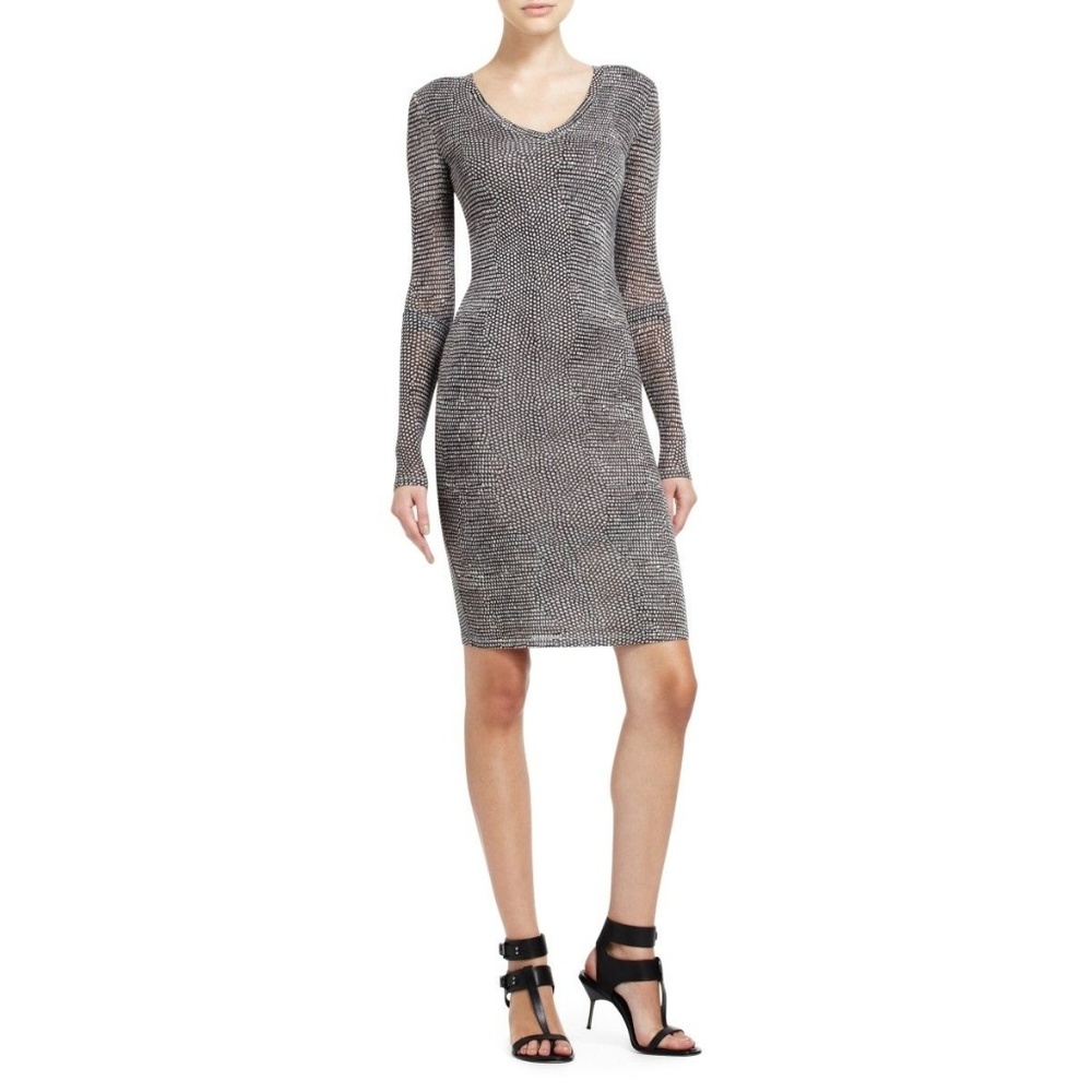 BCBGMaxAzria Dress Long Sleeve Snake Print XS